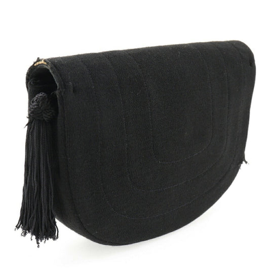 Luxury Chanel Chain Shoulder Bag Coco Mark Tassel Vintage Cotton France Black/Gold Hardware Crossbody Turn Lock ChainShoulder Women's