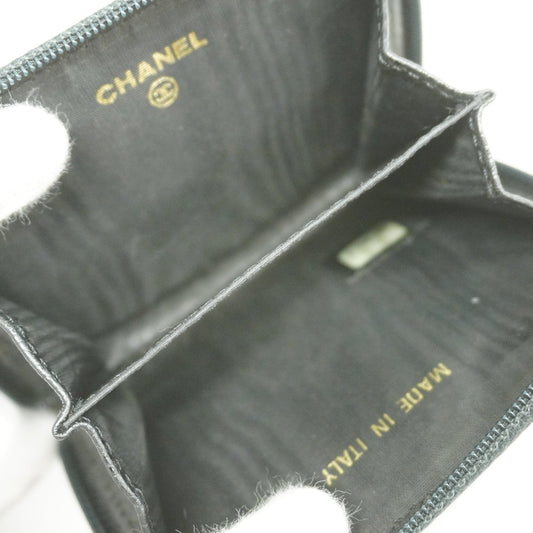 CHANEL  Women's Caviar Leather Gold Hardware Coin Purse/coin Case Black
