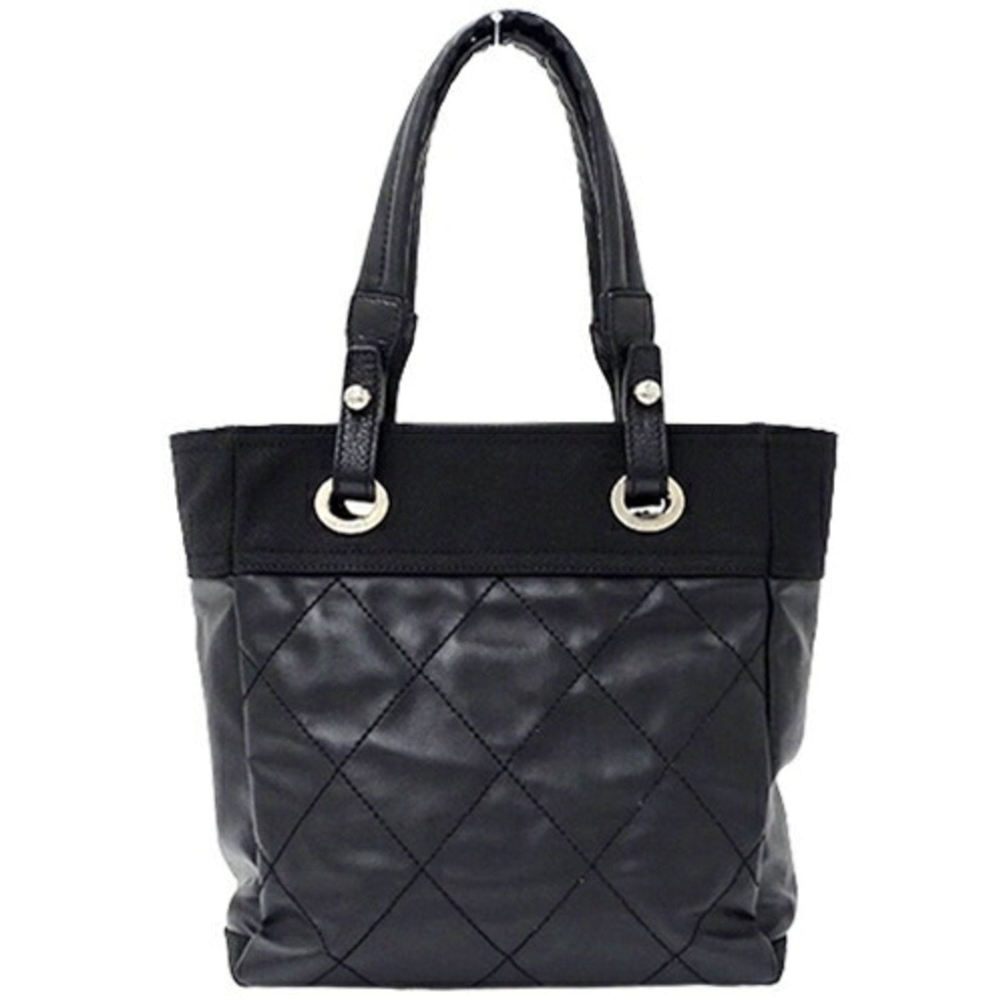 Luxury Chanel Bag Paris Biarritz Women's Tote Coated Canvas Black