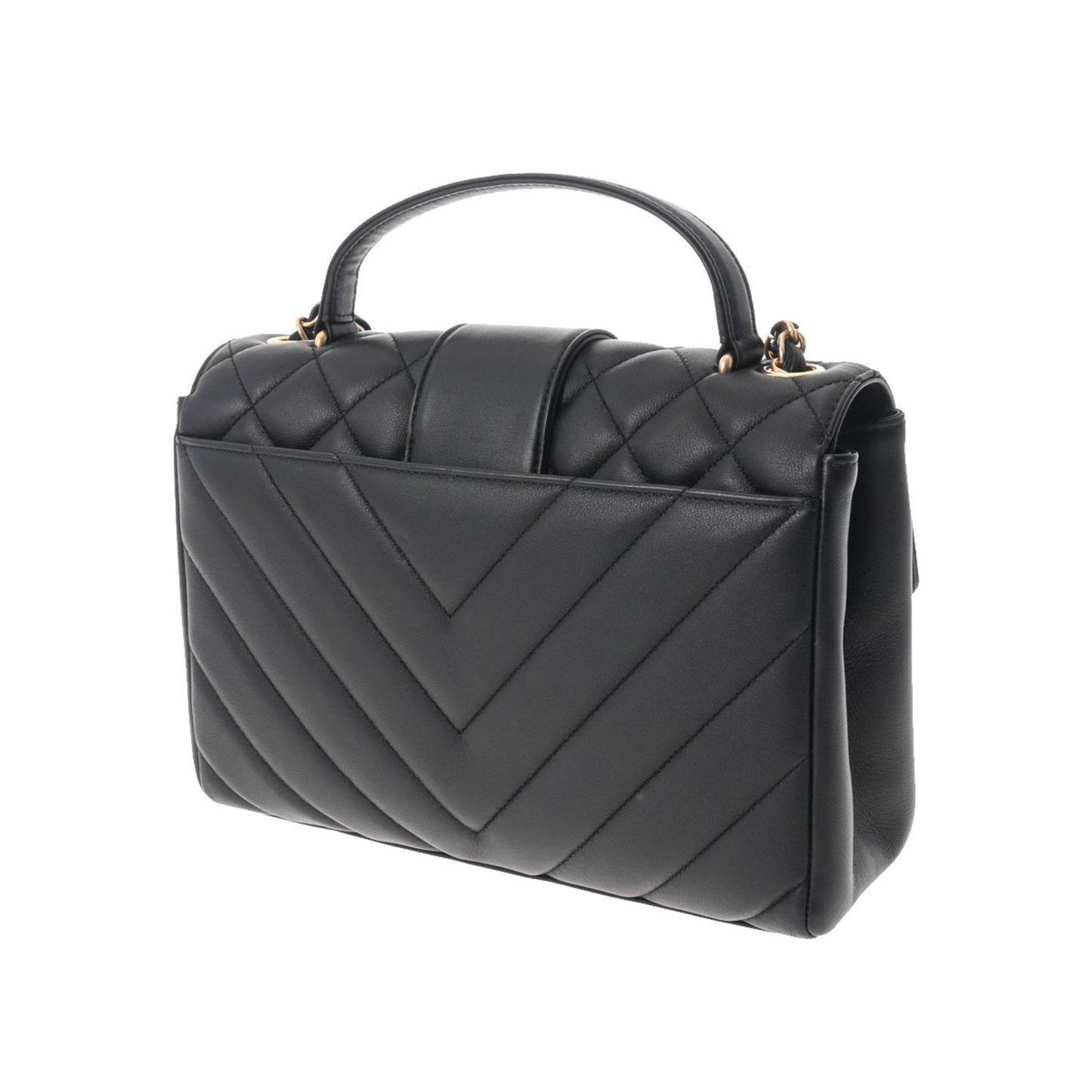 Luxury Chanel matelasse chain shoulder black ladies lambskin bag