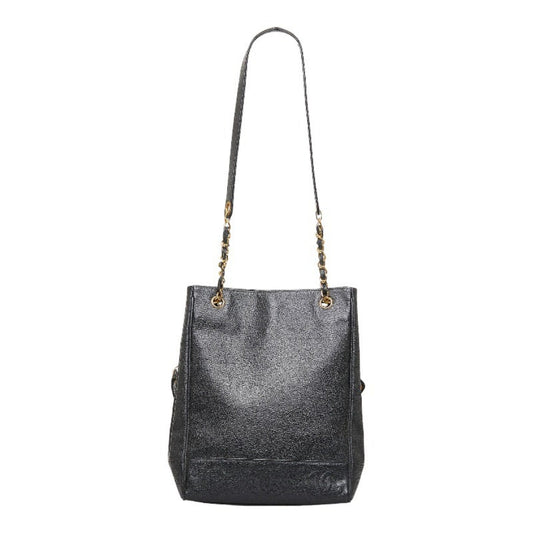 Luxury Chanel coco mark handbag tote bag black gold matte caviar skin ladies