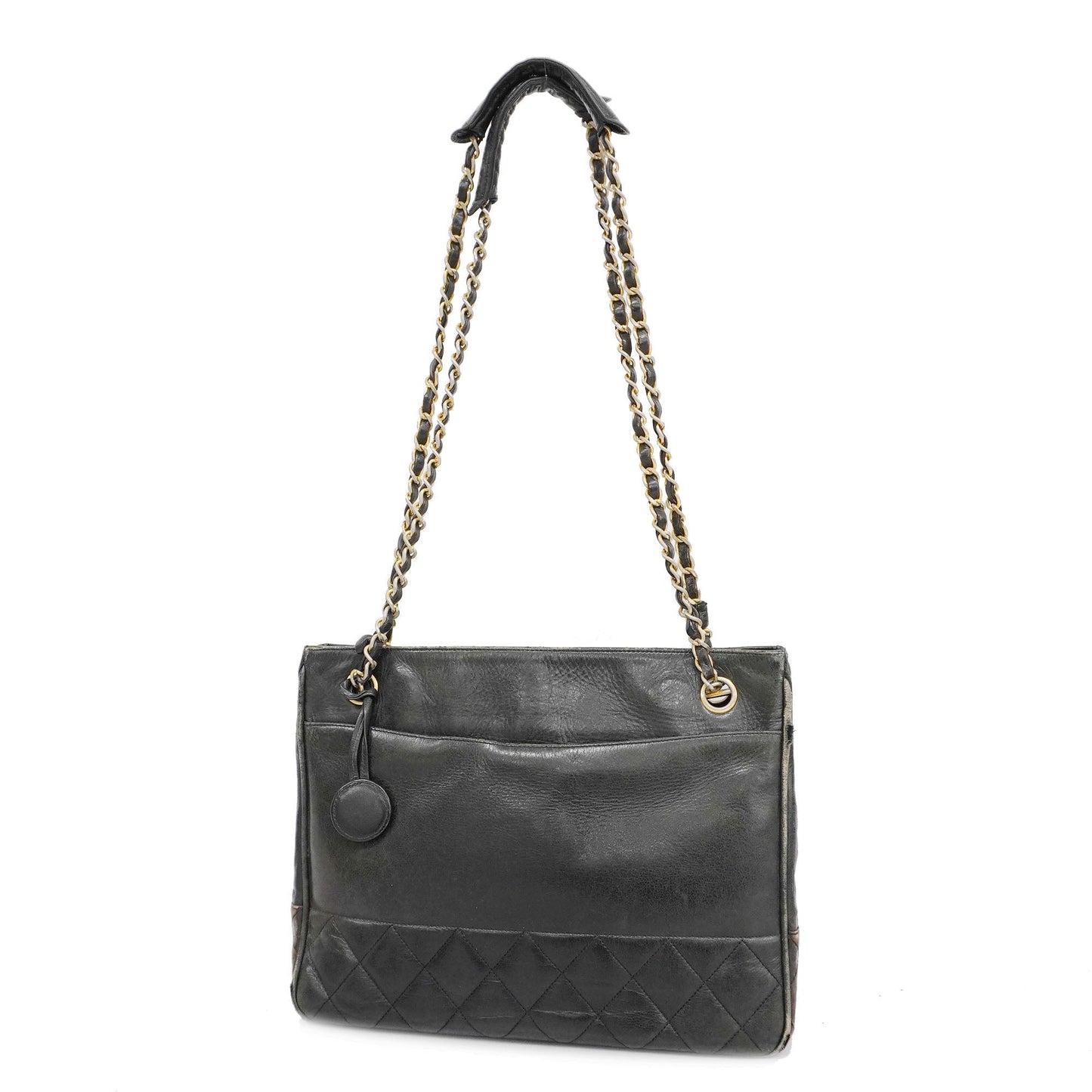 CHANEL  Matelasse Chain Shoulder Women's Leather Shoulder Bag Black