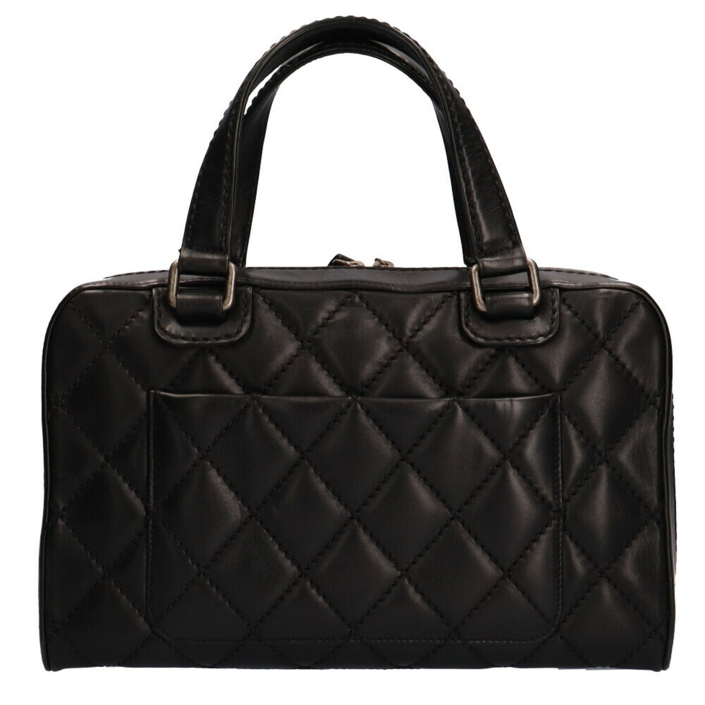 Luxury Chanel wild stitch handbag leather black ladies