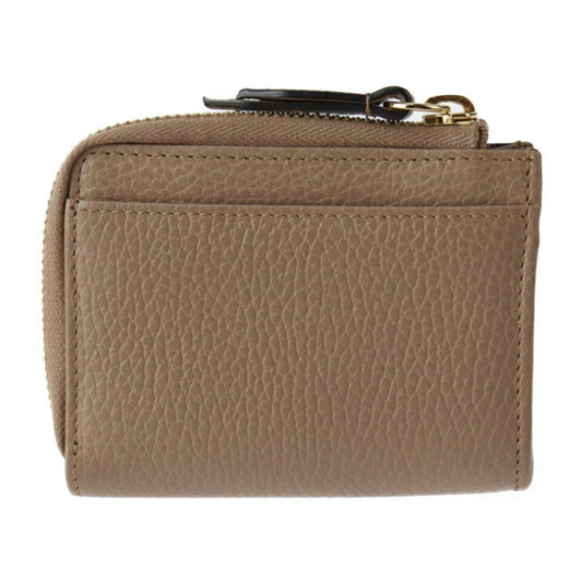 Luxury Gucci GG Marmont Coin Case 644406 Leather Beige Gold Metal Fittings Purse L-shaped Zipper Japan Limited