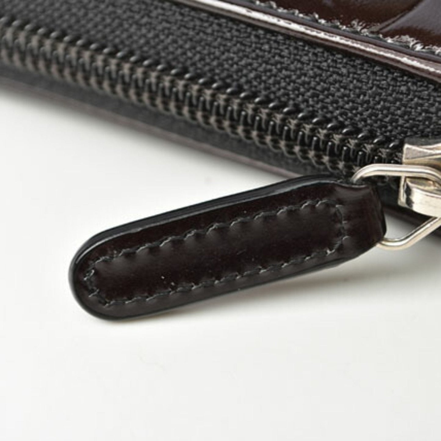 Luxury Chanel long wallet round camellia A50085 dark brown silver