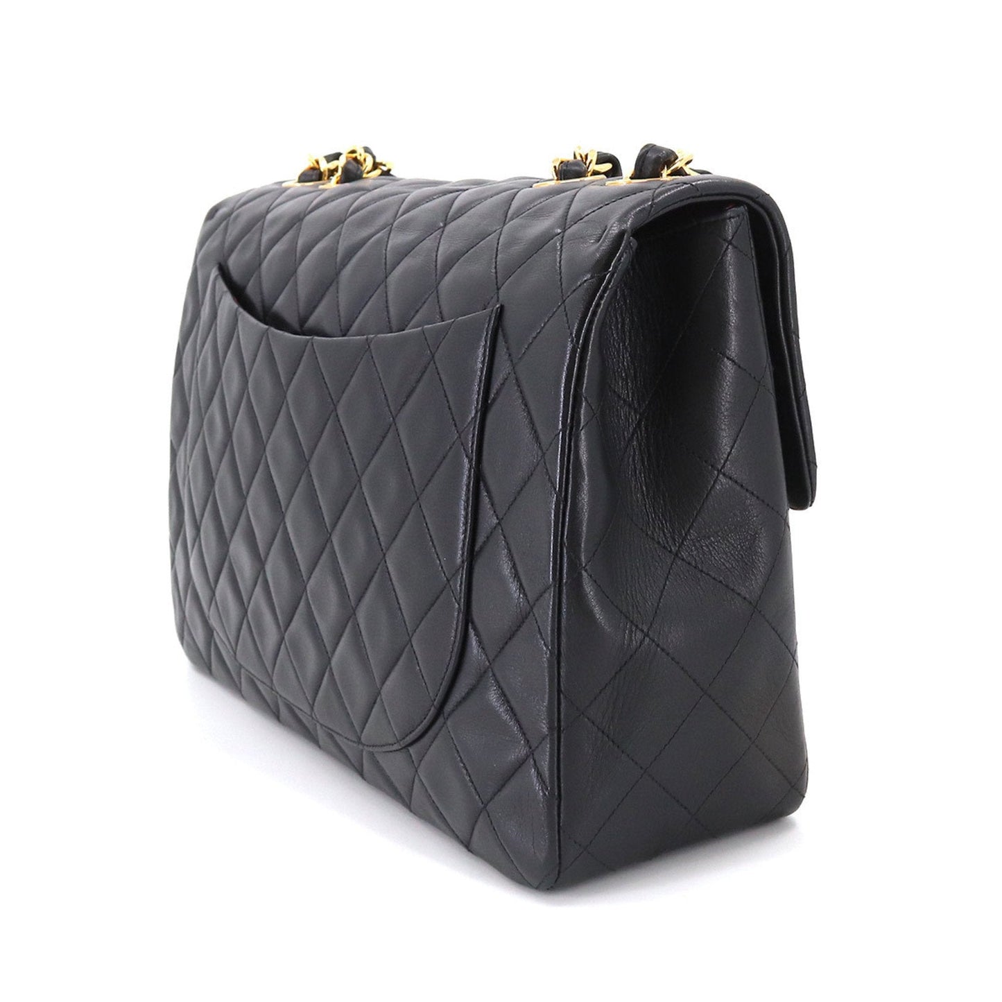 Luxury Chanel Decamato Matelasse 34 Chain Shoulder Bag Leather Black A01094 Vintage Gold Hardware