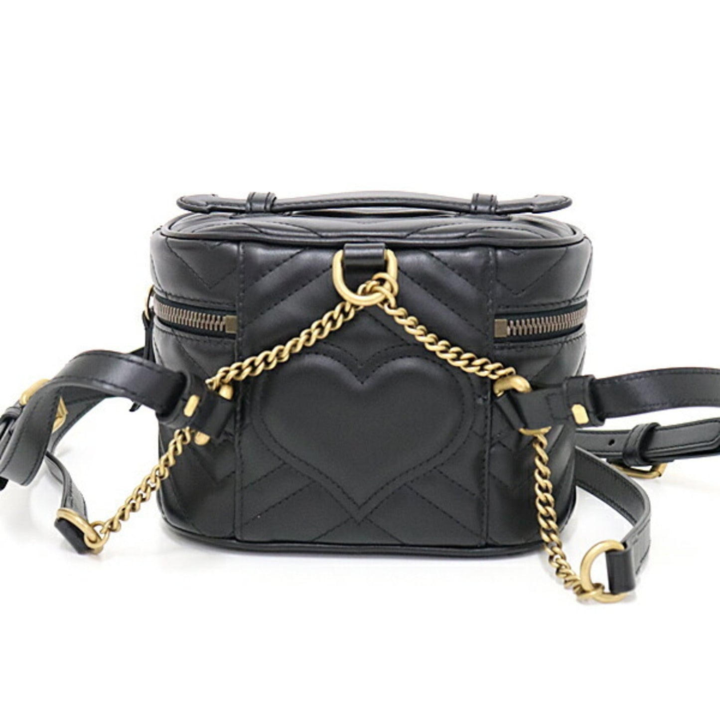Luxury Gucci GG Marmont 598594 Quilting Bag Black