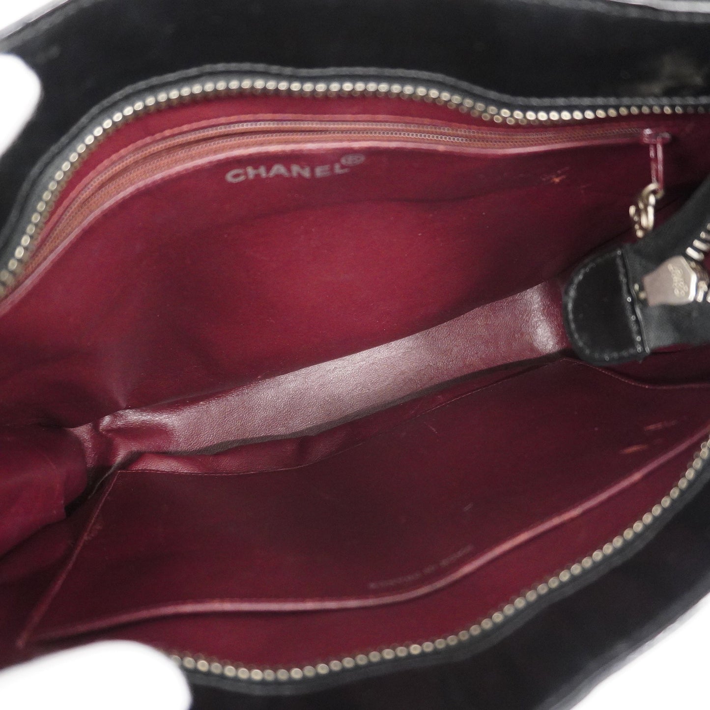 CHANEL[3cc2423]  tote bag patent leather black silver metal