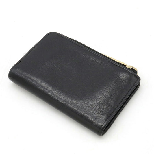 Luxury Chanel Cocomark Coin Case Purse L-shaped Leather Black A68885