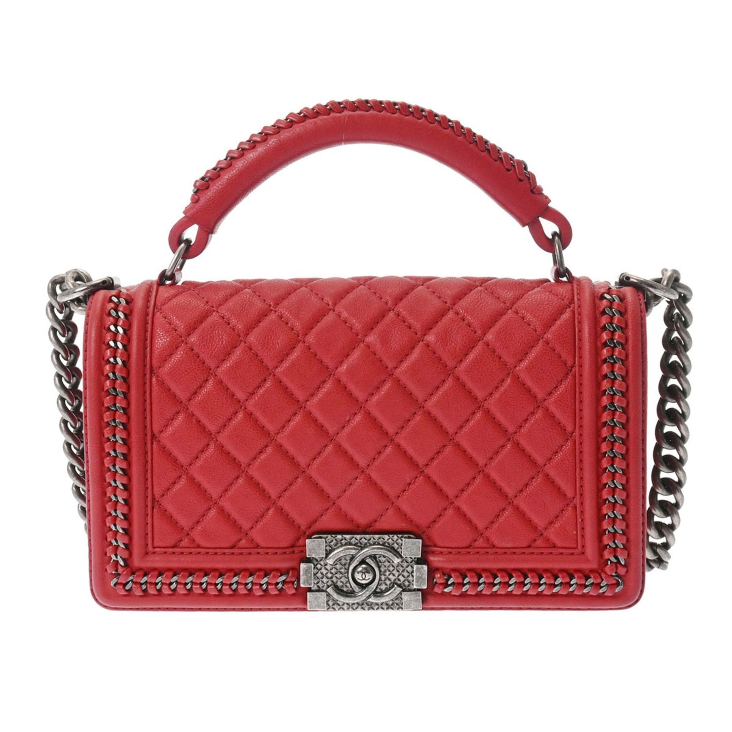 Luxury Chanel Boy  Men,Women Handbag Black,Red Color,White