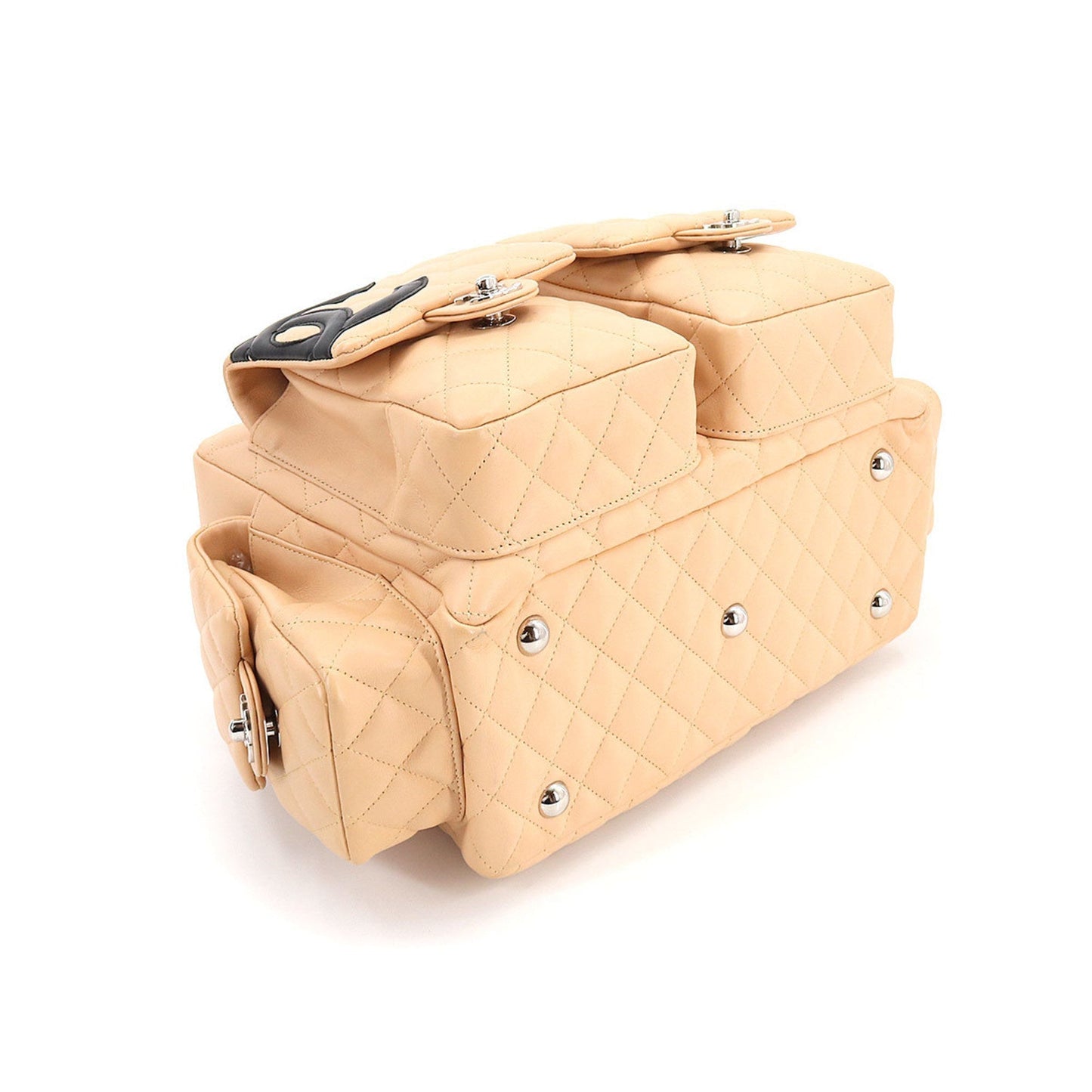 Luxury Chanel cambon line multi-pocket shoulder bag leather beige black A25173 vintage Cambon Line Bag