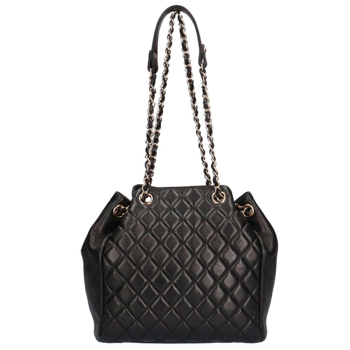 Luxury Chanel chain matelasse shoulder bag lambskin black ladies