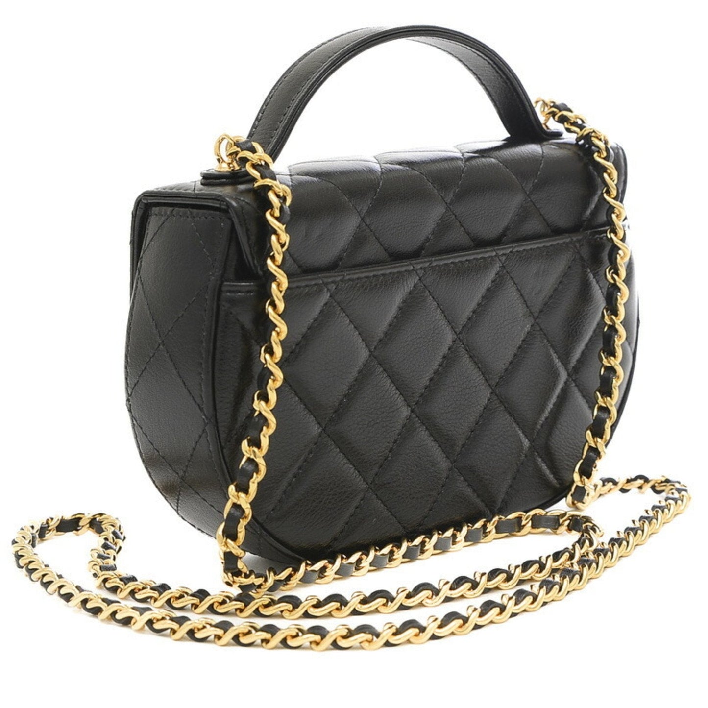 Luxury Chanel Matelasse Chain Shoulder Smartphone Case 2Way Bag Leather Black AP3367