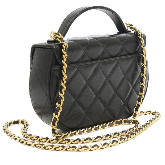 Luxury Chanel Matelasse Chain Shoulder Smartphone Case 2Way Bag Leather Black AP3367