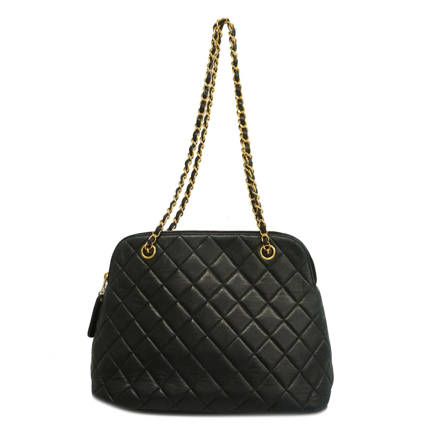 Luxury Chanel  Matelasse Chain Shoulder Lambskin Women's Leather Shoulder Bag Black