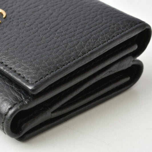 Luxury Gucci mini wallet / tri-fold Luxury Gucci fold 474746 PETITE MARMONT Petit Marmont Black