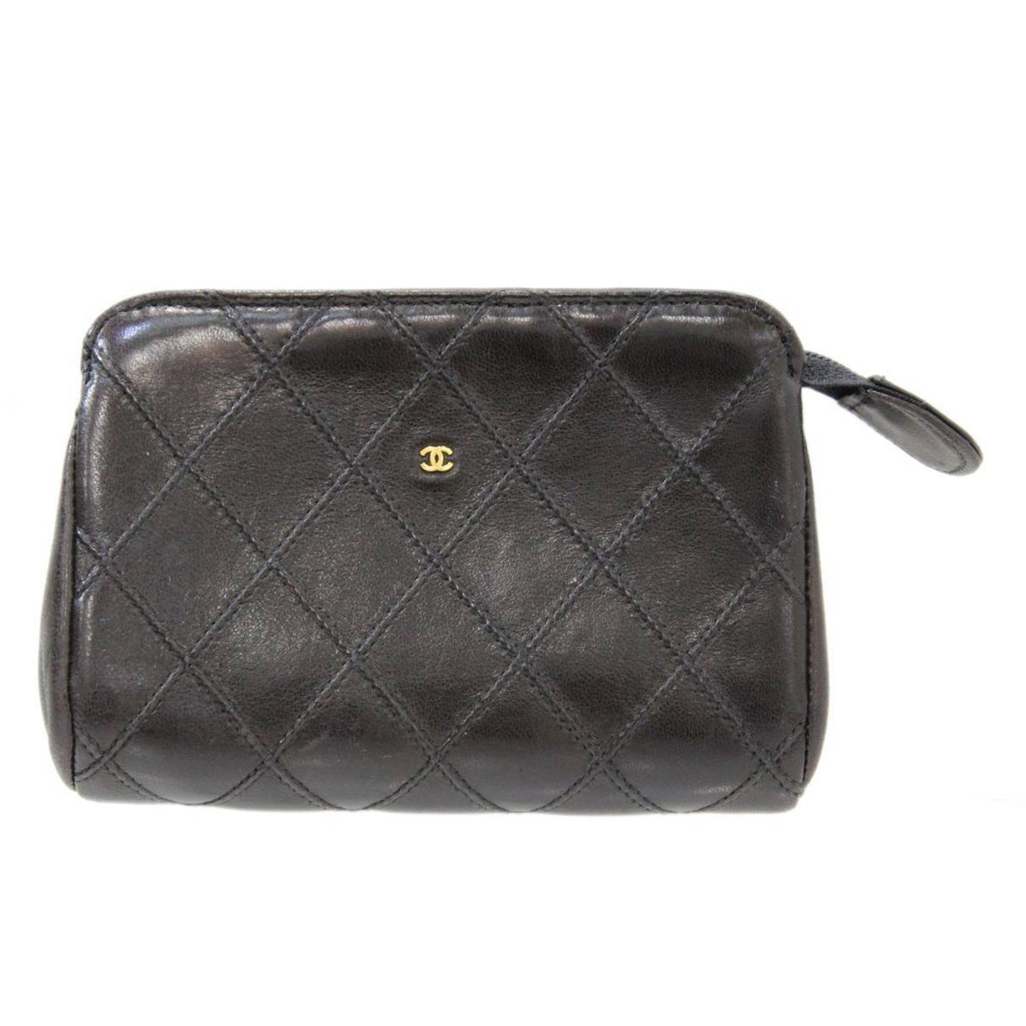 Luxury Chanel pouch matelasse black GC card hologram