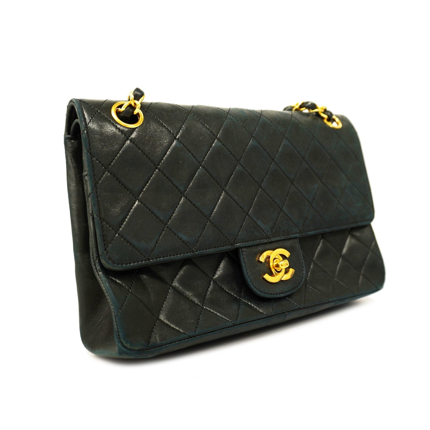 CHANEL  Matelasse W Flap W Chain Women's Leather Shoulder Bag Black