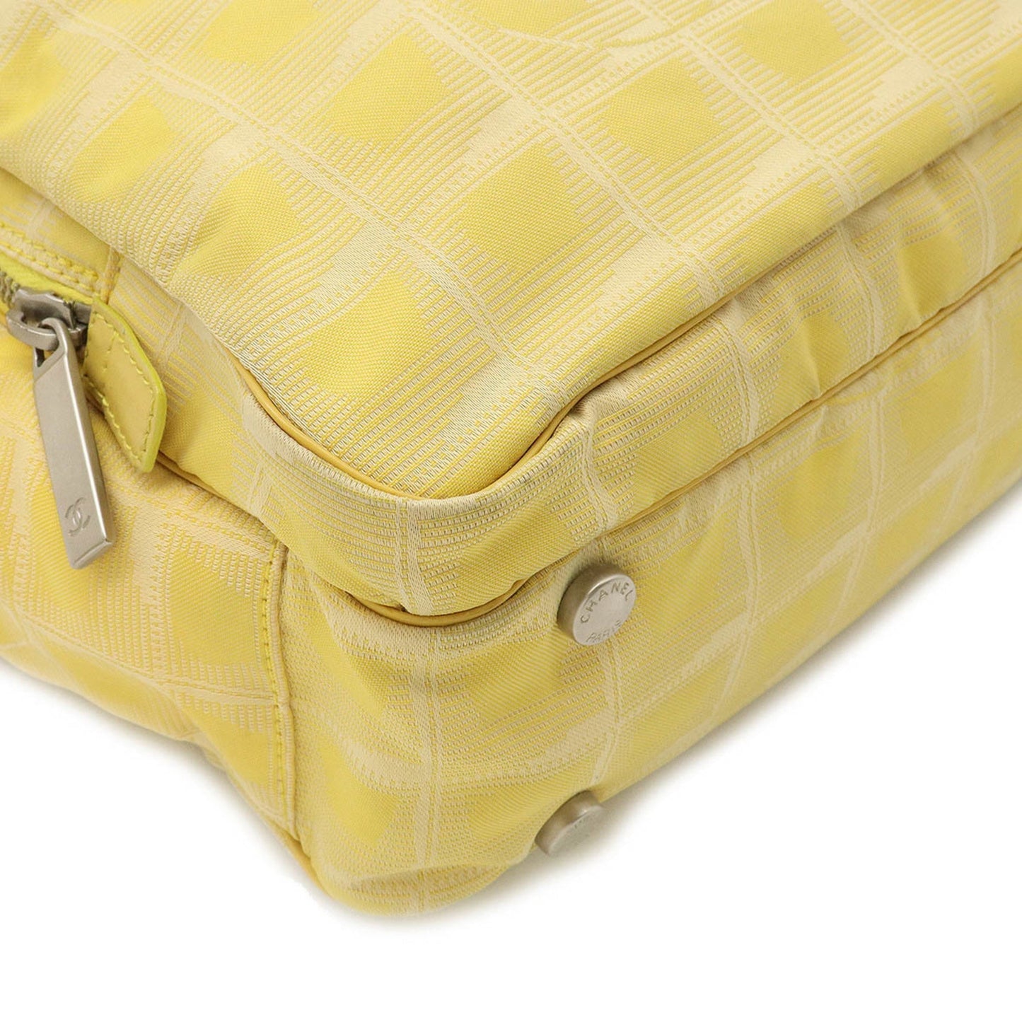 Luxury Chanel New Line Handbag Shoulder Bag Jacquard Canvas Yellow A15973