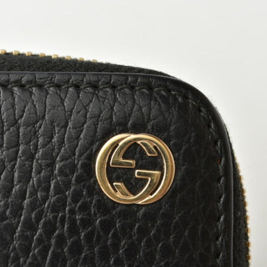 Luxury Gucci Wallet Luxury Gucci Long / Petit Marmont Leather Black Round 509644