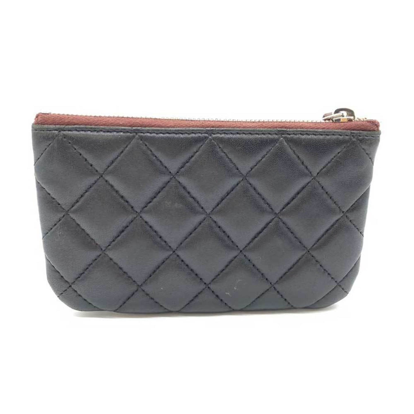 Luxury Chanel Accessories Matelasse Classic Pouch Black Coco Mark Flat Ladies Lambskin Leather A69523