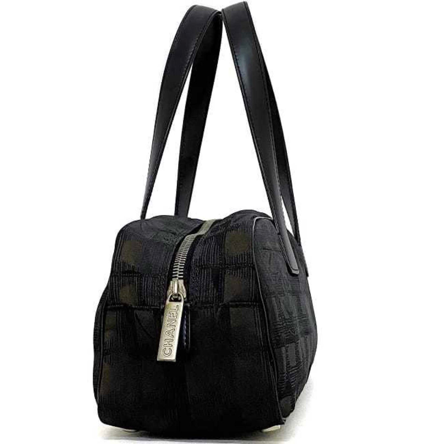 Luxury Chanel Boston Bag Brown Black New A15828 Cocomark Nylon Leather 10th  Nutra Line Handbag