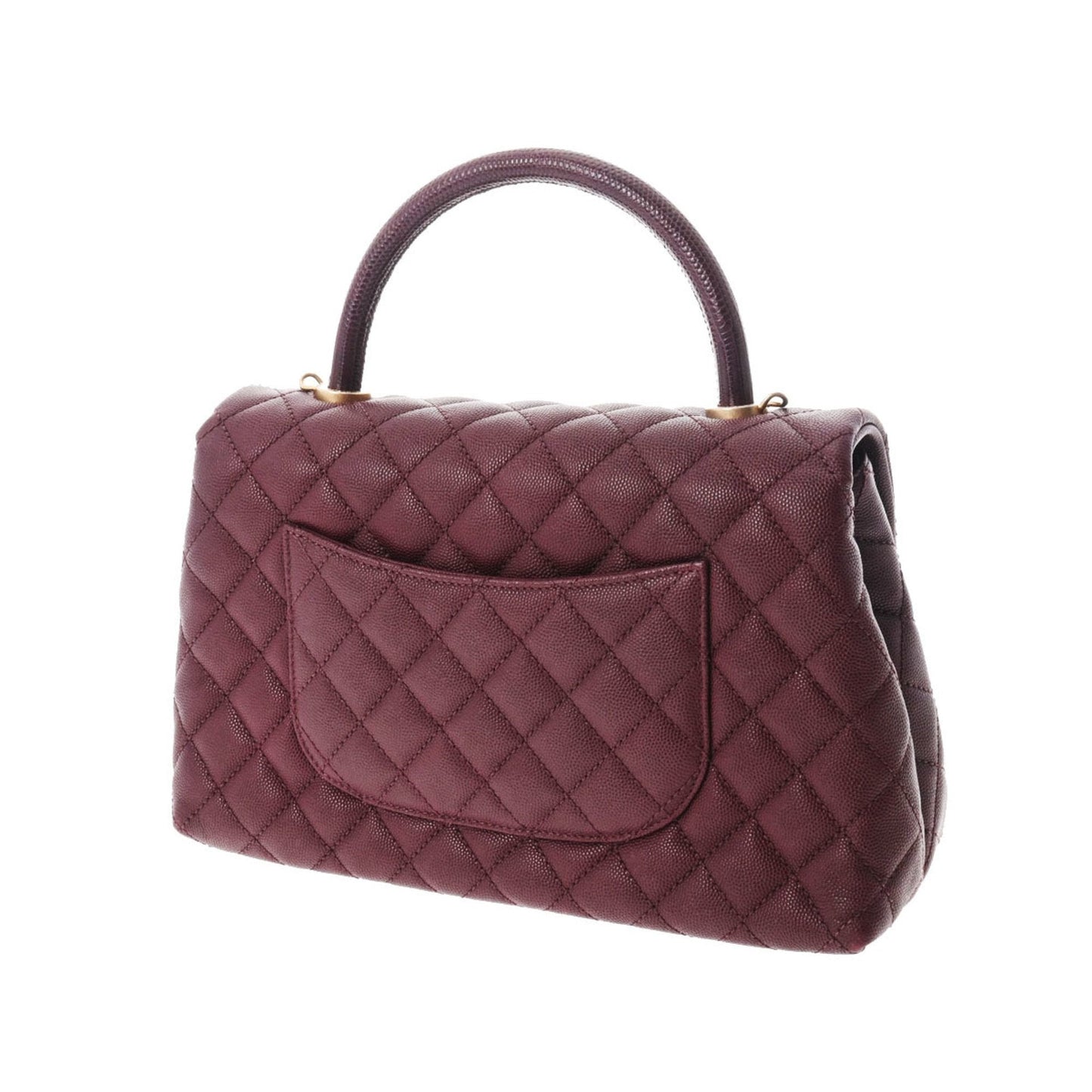 Luxury Chanel Matelasse Coco Handle 28 Bordeaux A92991 Ladies Caviar Skin Bag