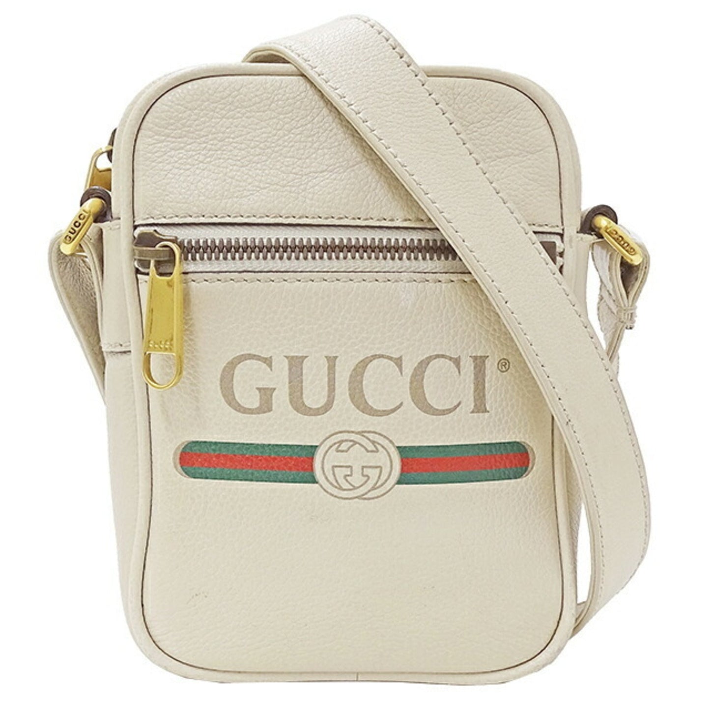Luxury Gucci Trending 2025 bag ladies print shoulder leather white