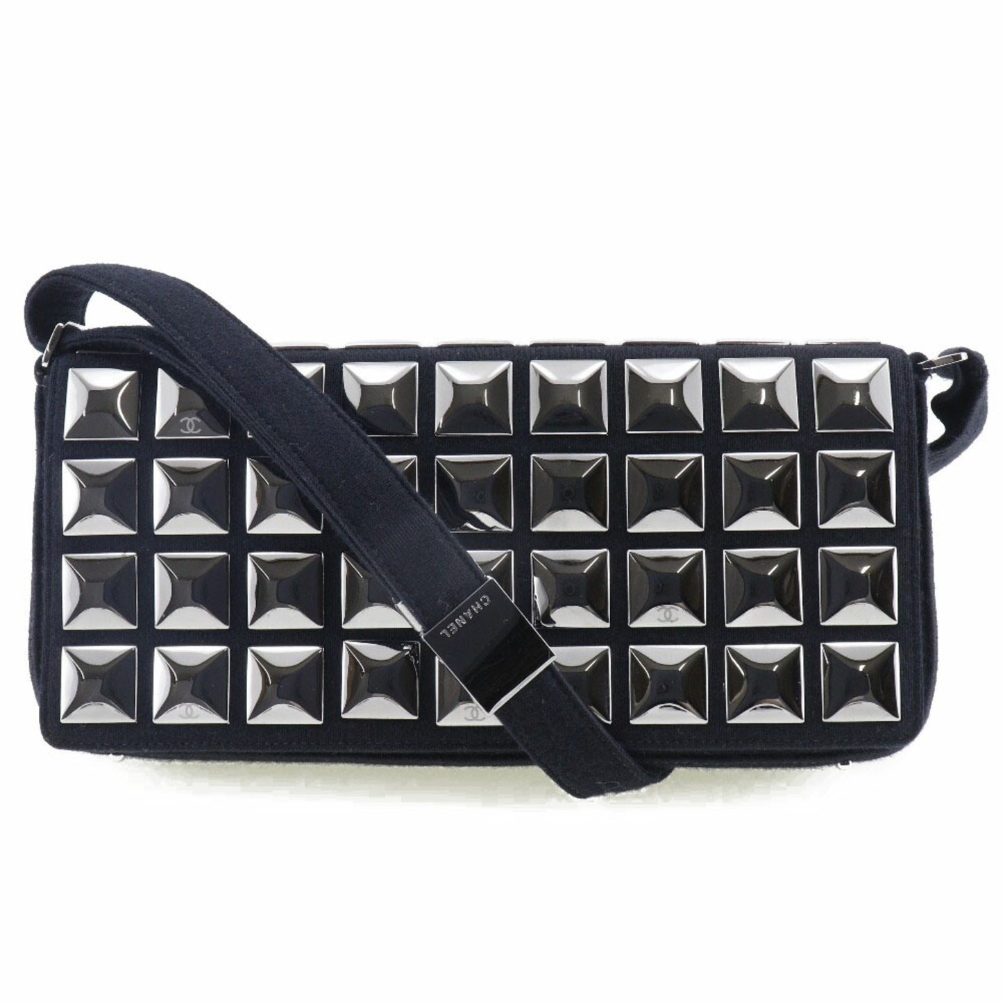 Luxury Chanel ice cube shoulder bag chocolate bar cotton black ladies