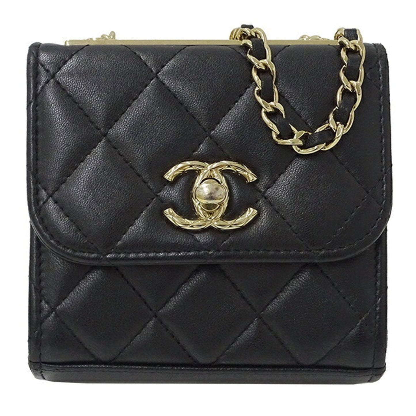 Luxury Chanel Bag Matelasse Women's Shoulder Lambskin Chain Black