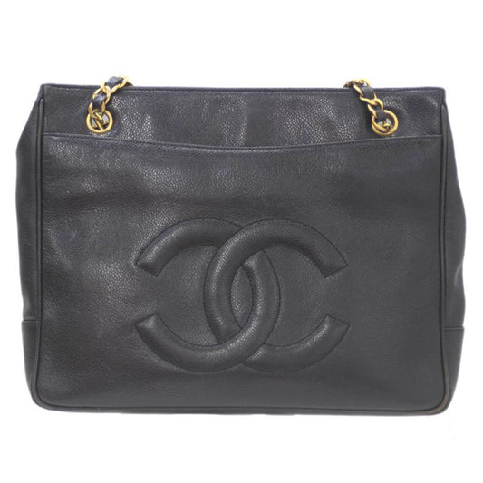 Luxury Chanel Coco Shoulder Bag Caviar Skin Chain Tote Black  Ladies KS