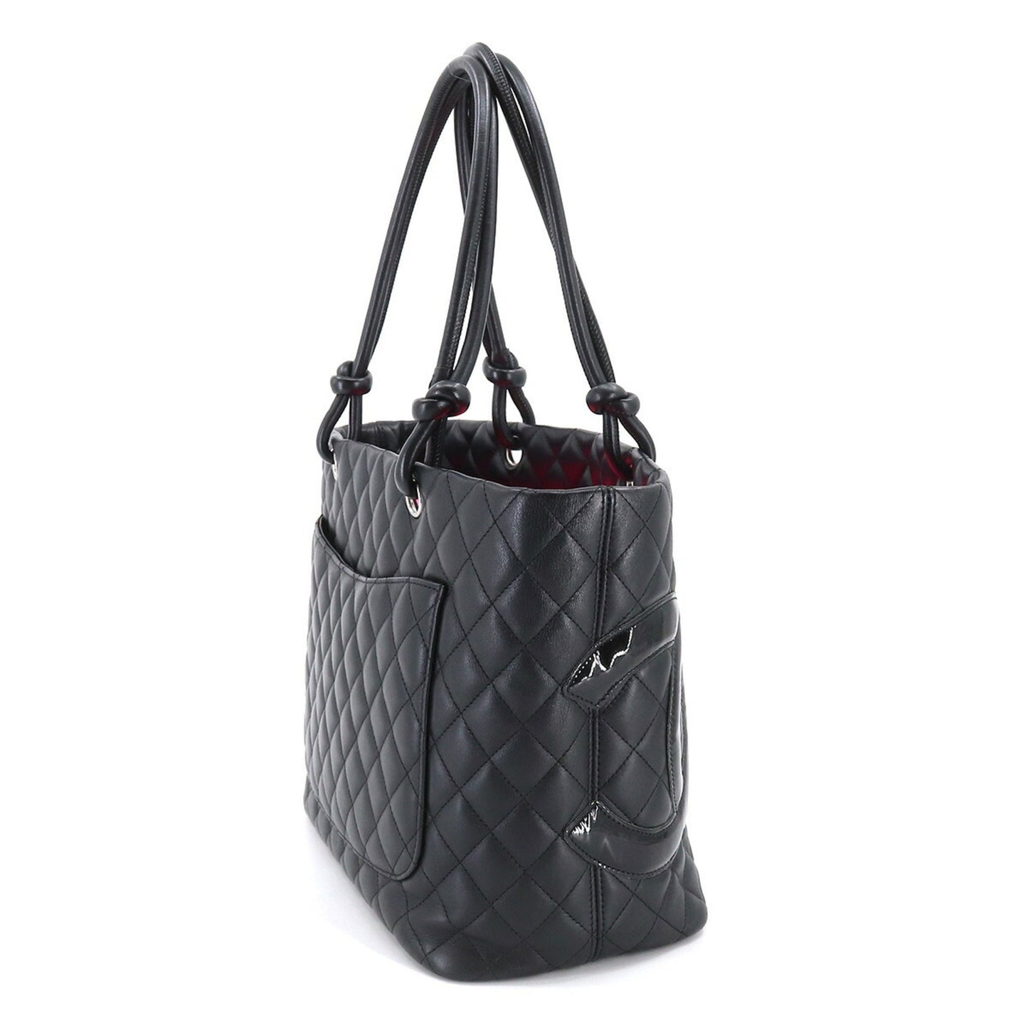 Luxury Chanel Cambon Line Large Tote Bag Leather Enamel Black A25169