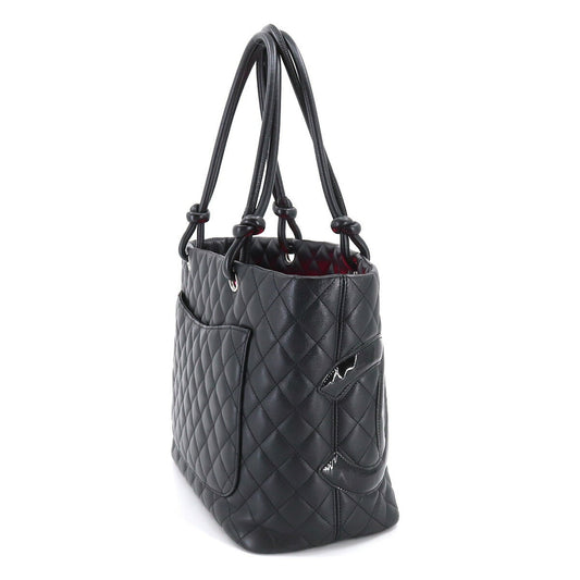 Luxury Chanel Cambon Line Large Tote Bag Leather Enamel Black A25169