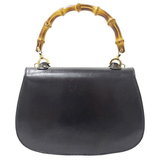Luxury Gucci Bag Women's Bamboo Handbag Shoulder 2way Leather Black 000 2046 0188