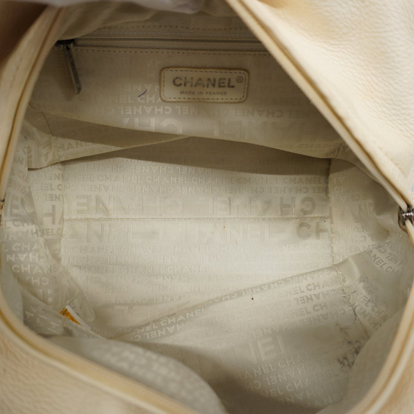 CHANELAuth  Wild Stitch Handbag Women's Leather Handbag Ivory