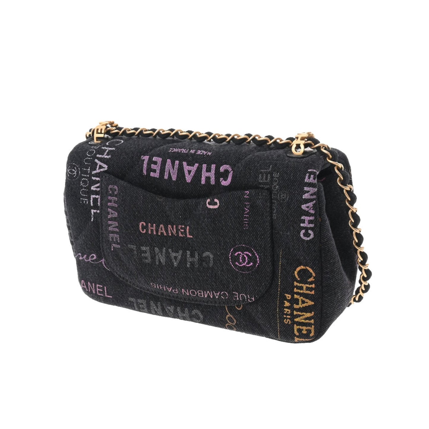 Luxury Chanel Chain Shoulder Matelasse Black AS3134 Women's Bag
