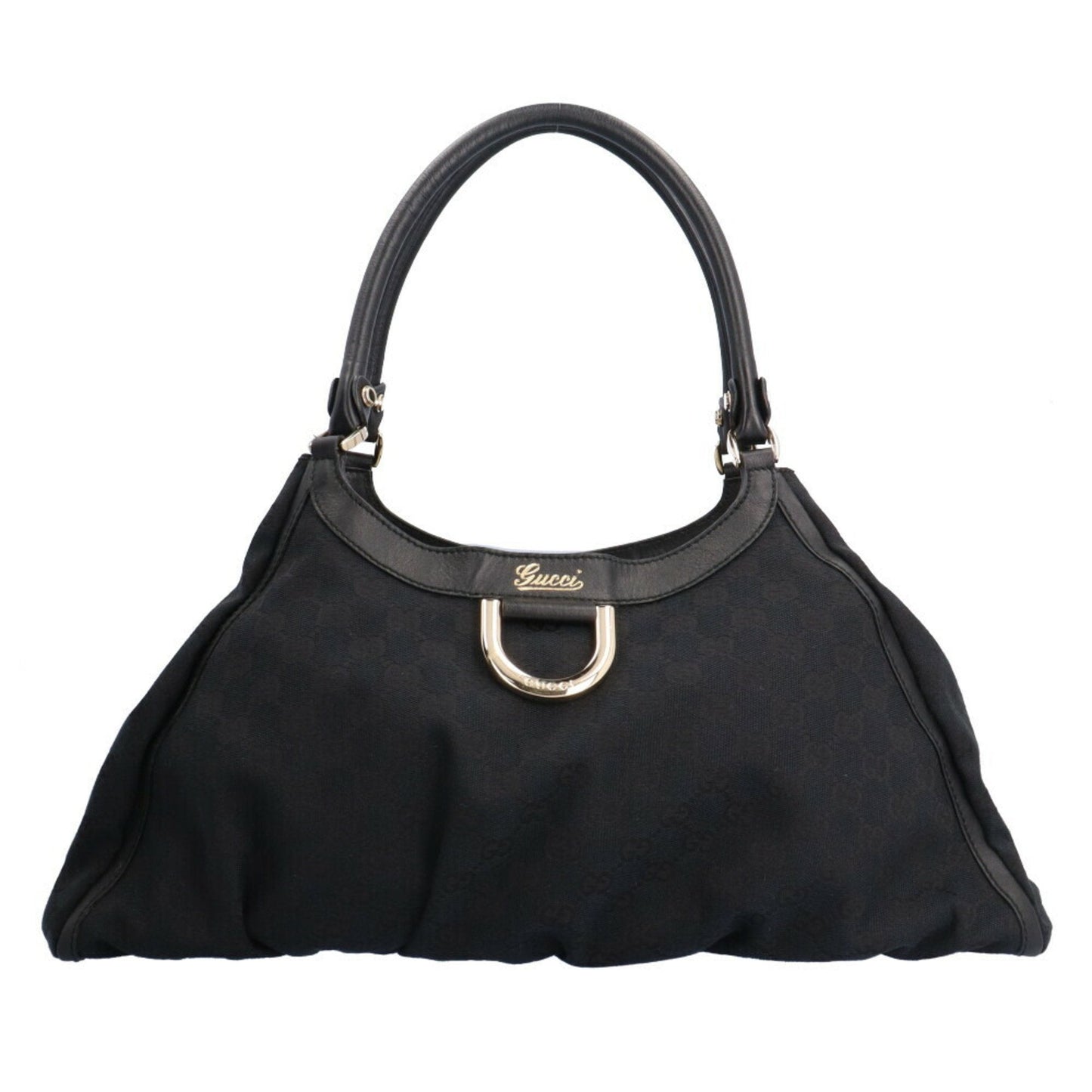Luxury Gucci Trending 2025 Abbey GG Campus Shoulder Bag Canvas Black Women's