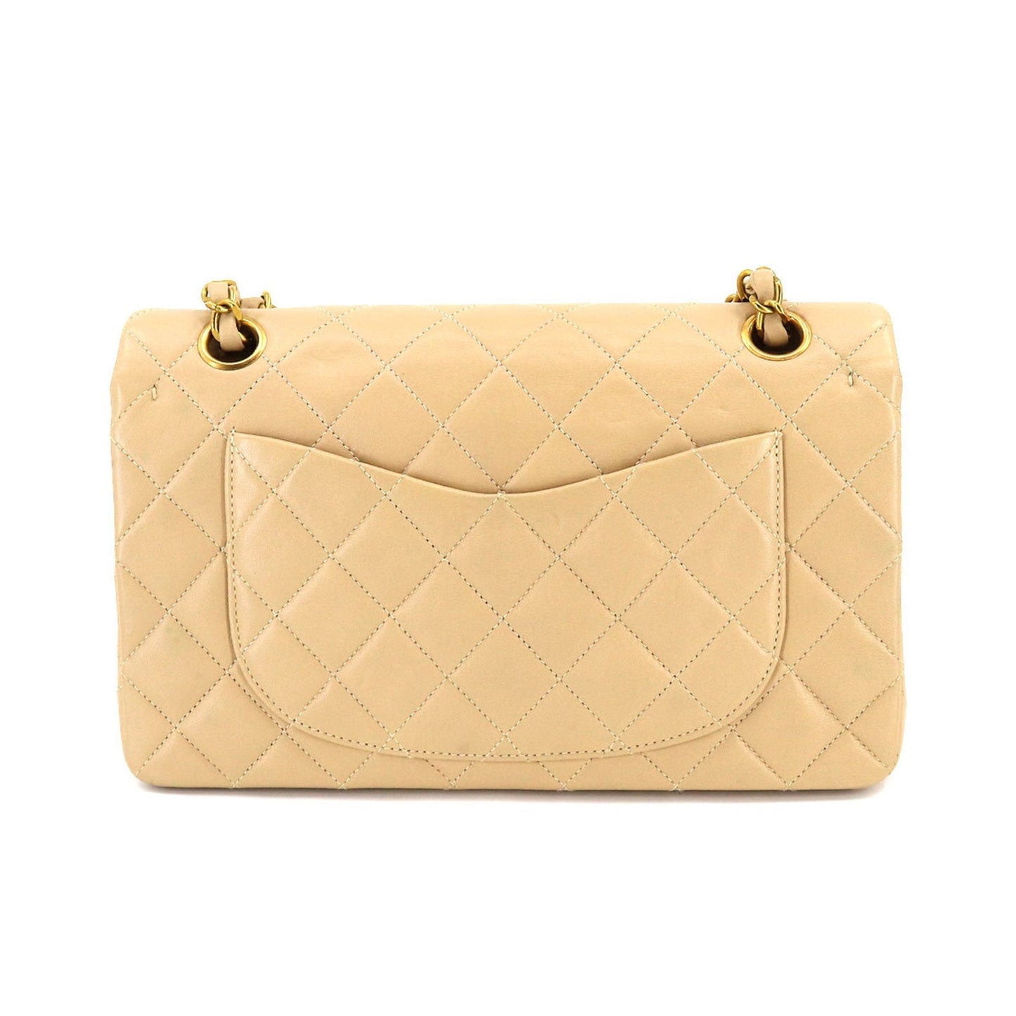Luxury Chanel Matelasse 23 Chain Shoulder Bag Leather Beige A01113 Vintage Coco Mark Gold Hardware