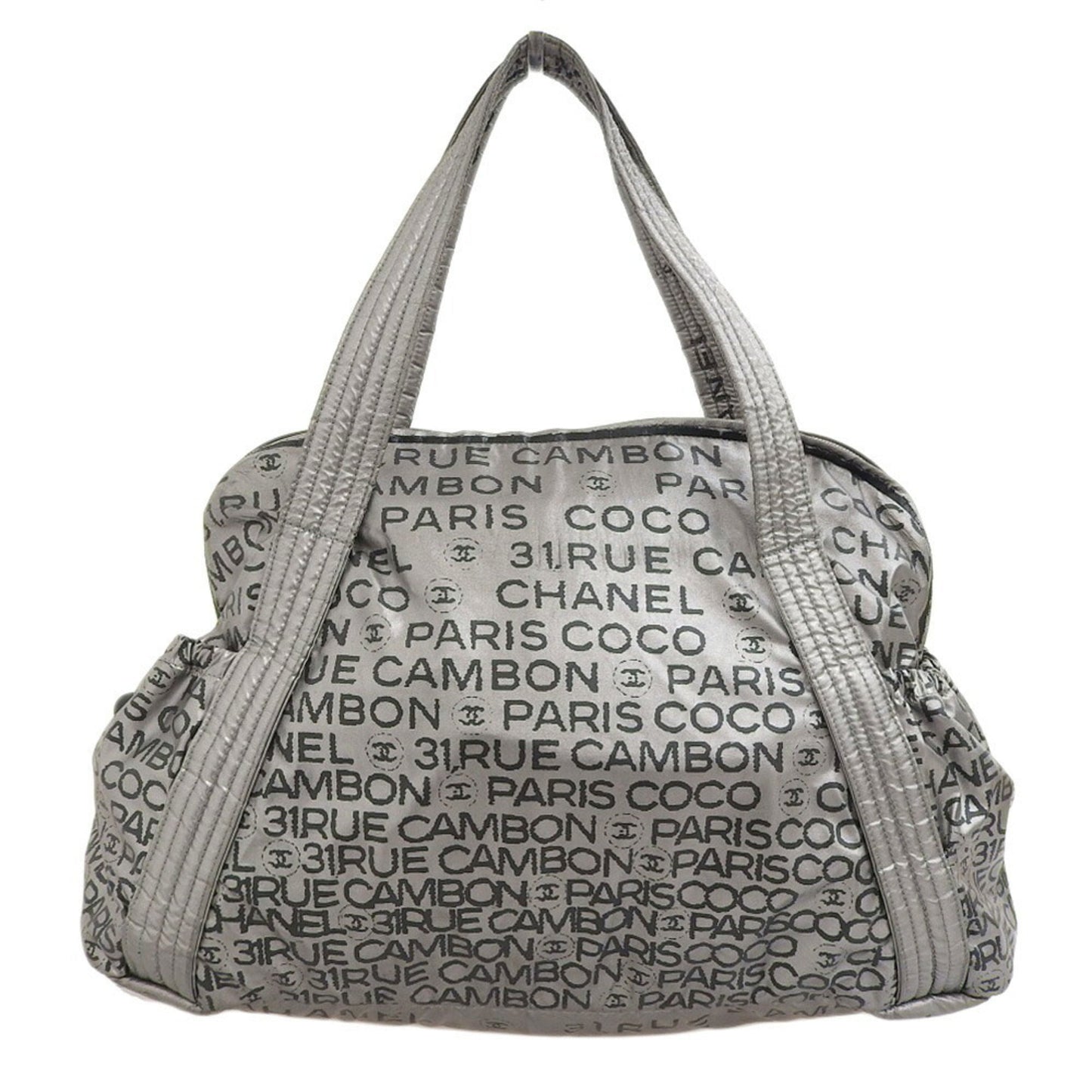 Luxury Chanel unlimited handbag shoulder bag tote silver with seal 1