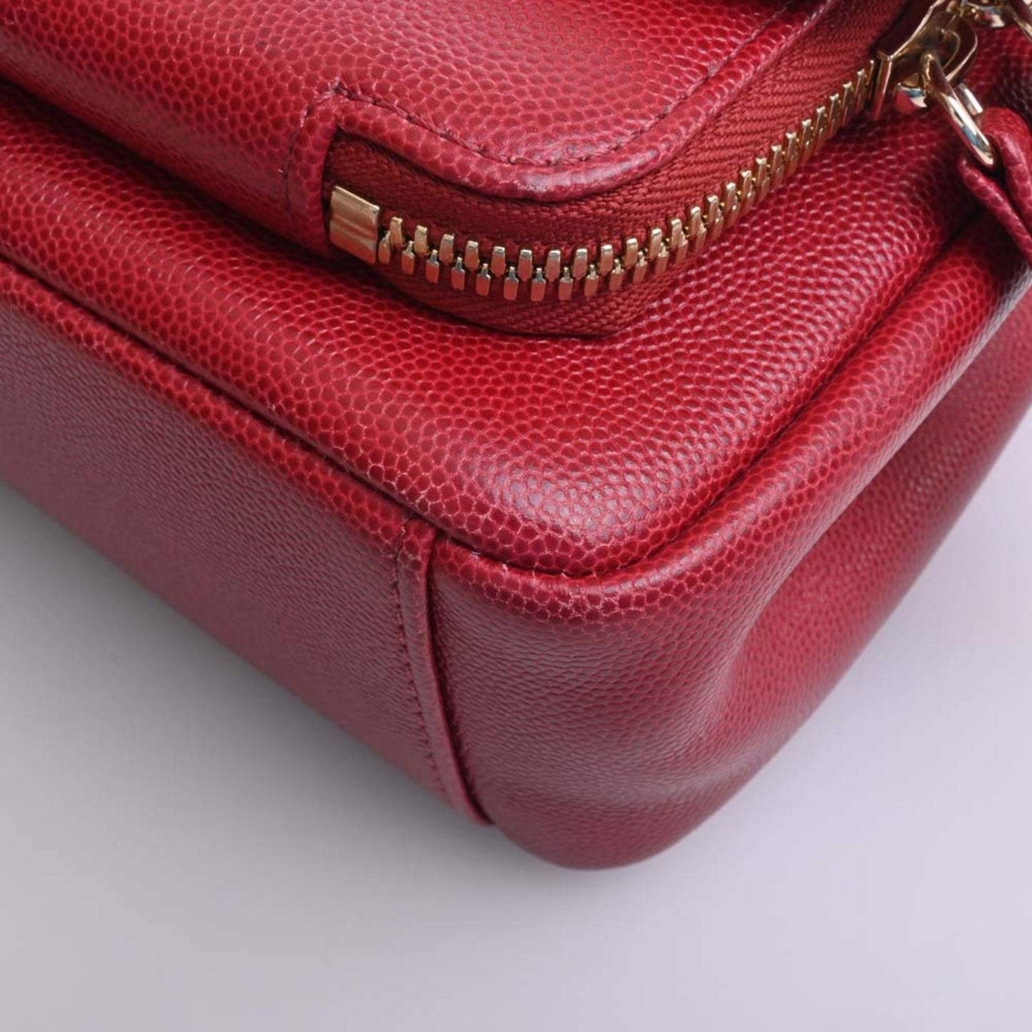 Luxury Chanel Caviar Skin Matelasse Affinity Coco Mark Chain Shoulder Bag Red Ladies