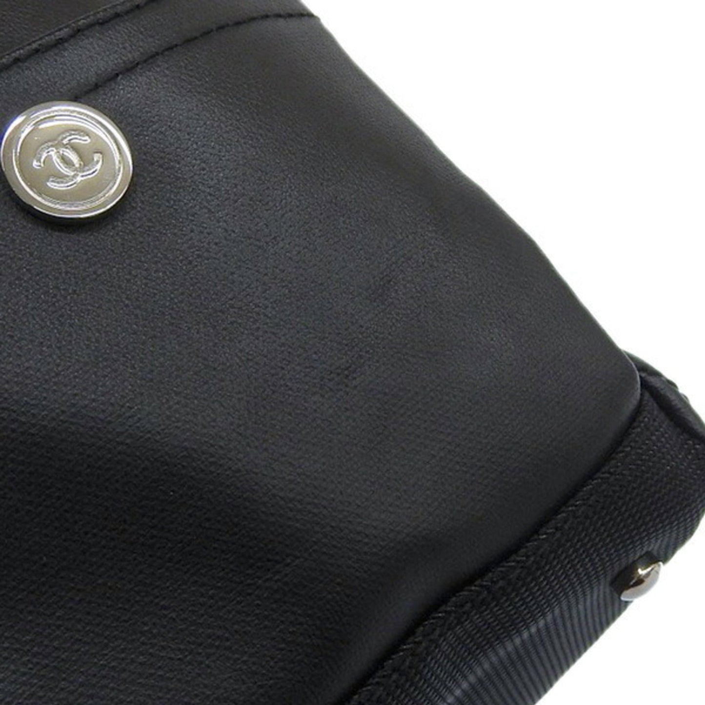 Luxury Chanel Coated Canvas Leather Paris Biarritz Coco Mark One Shoulder Bag A34205 Black Ladies