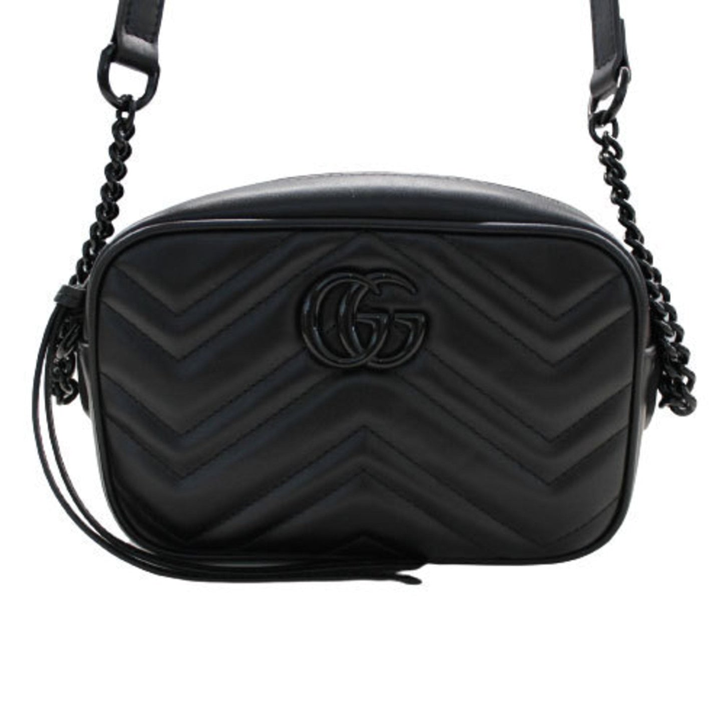 Luxury Gucci Bag Women's GG Marmont Shoulder Leather Black 634936 Quilting