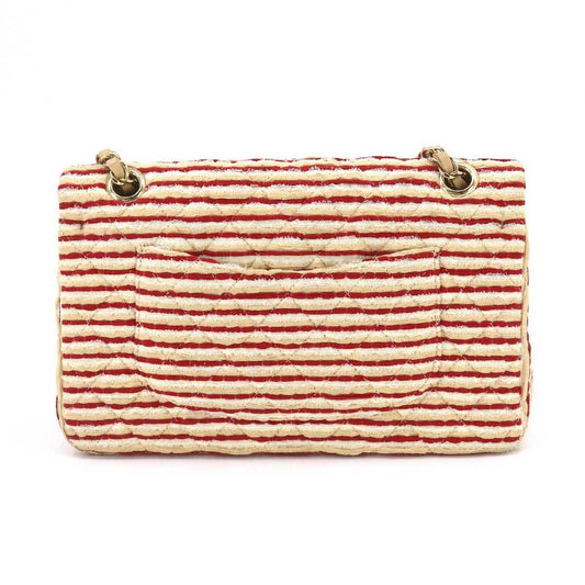 Luxury Chanel Coco Sailor Matelasse Chain Shoulder Bag Pearl Strap Canvas Leather Beige Red Border A90100