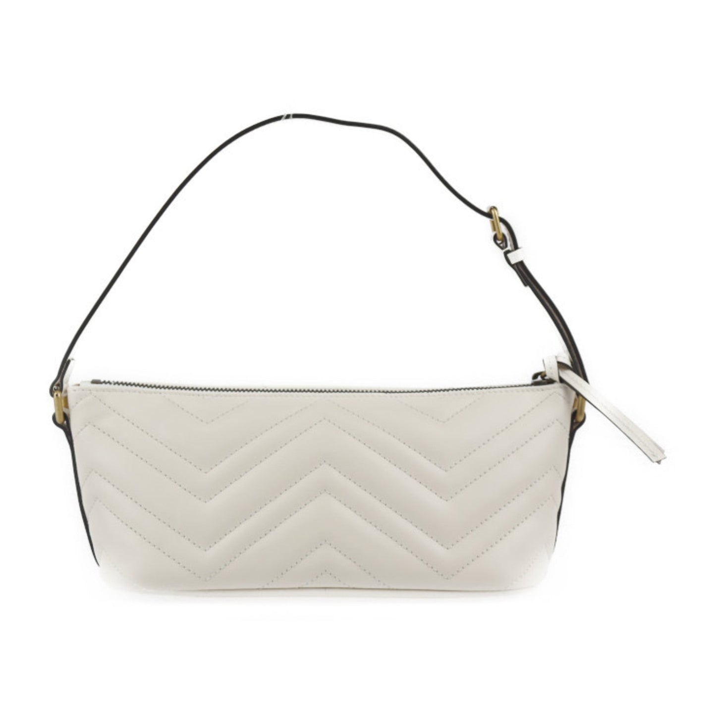Luxury Gucci GG Marmont Shoulder Bag 739166 White Ivory Gold Hardware Quilted Handbag