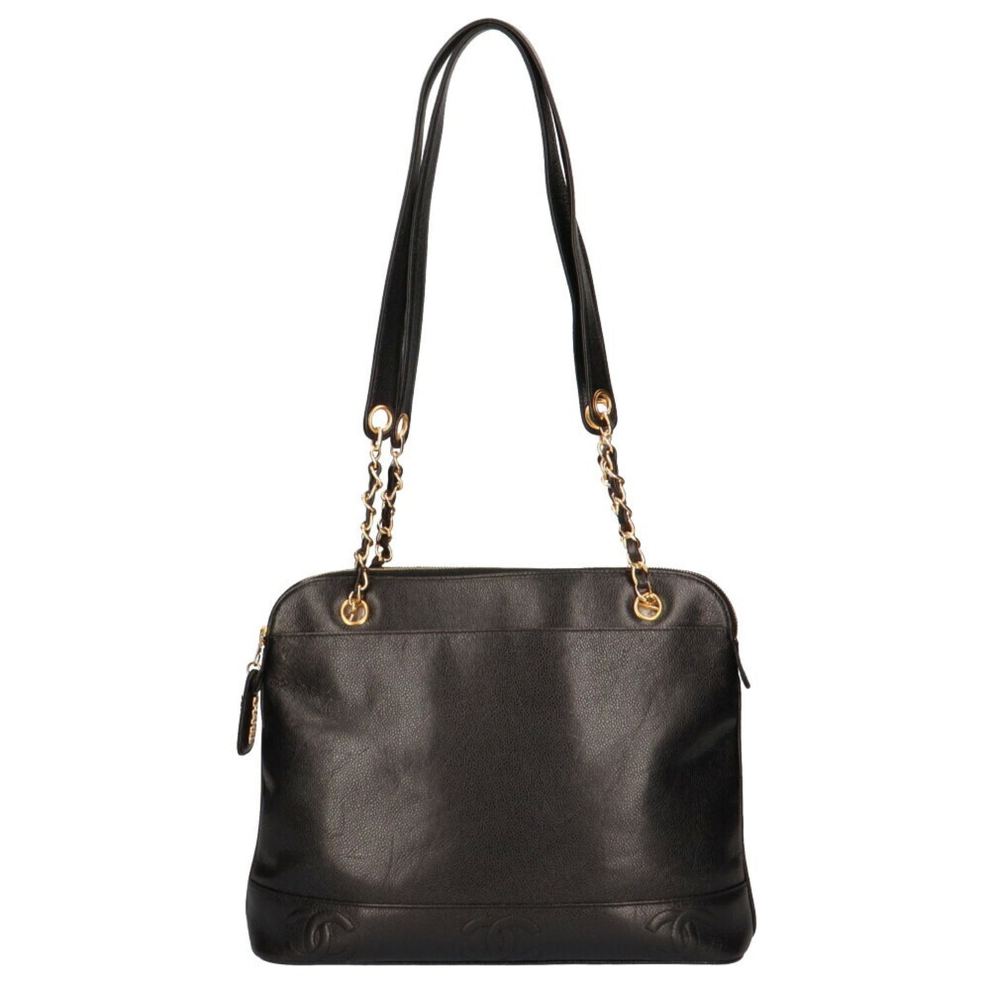 Luxury Chanel Chain Triple Coco Shoulder Bag Caviar Skin Black Women's