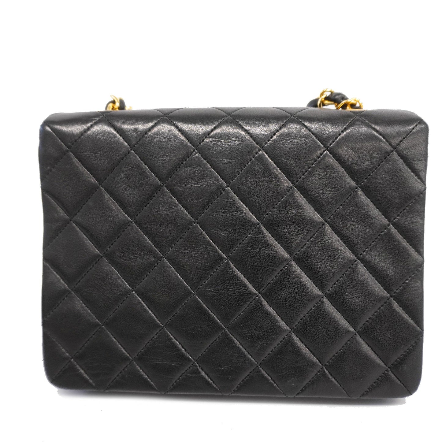 CHANEL  Matelasse Chain Shoulder Lambskin Women's Leather Shoulder Bag Black