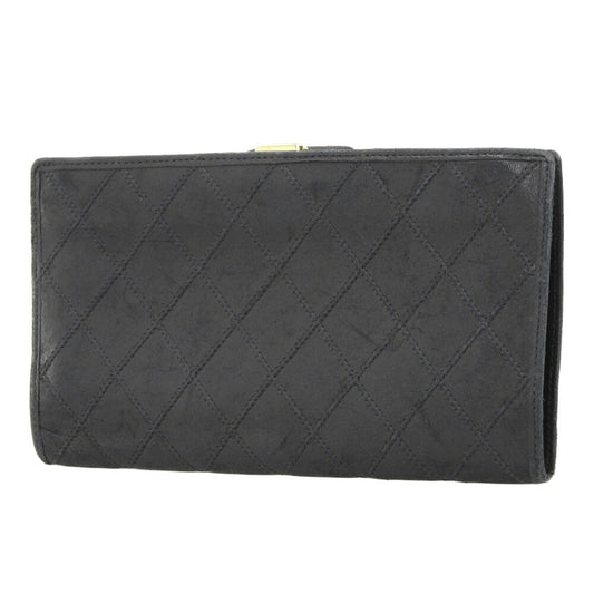 Luxury Chanel Coco Mark bicolore with long wallet leather black