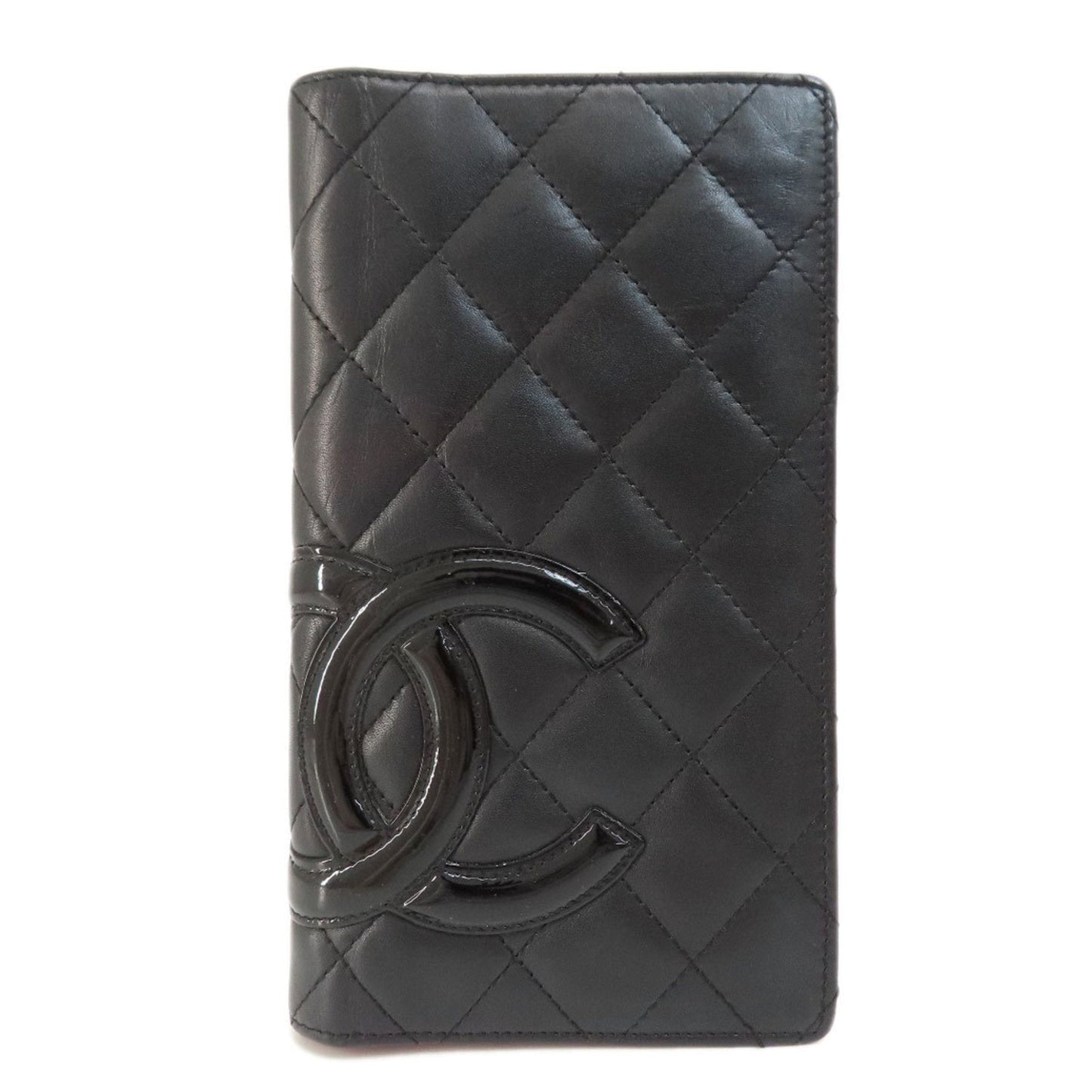 Luxury Chanel Cambon Line Long Wallet Leather Women's