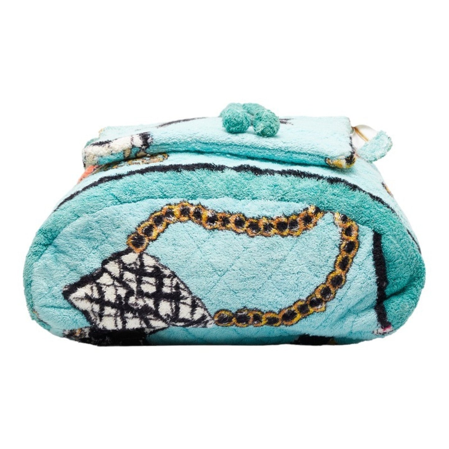 Luxury Chanel pile rucksack backpack green multicolor cotton ladies