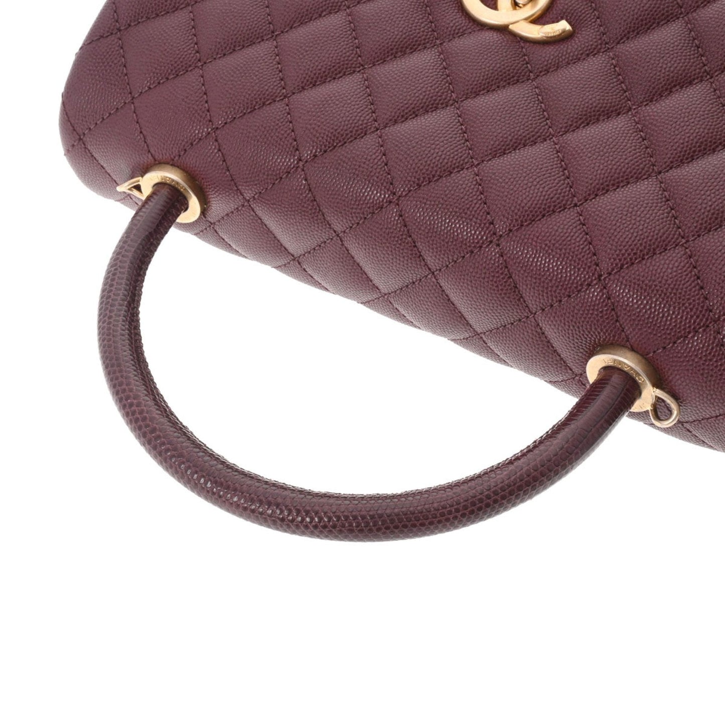 Luxury Chanel Matelasse Coco Handle 28 Bordeaux A92991 Ladies Caviar Skin Bag